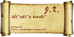 Jónás Kunó névjegykártya